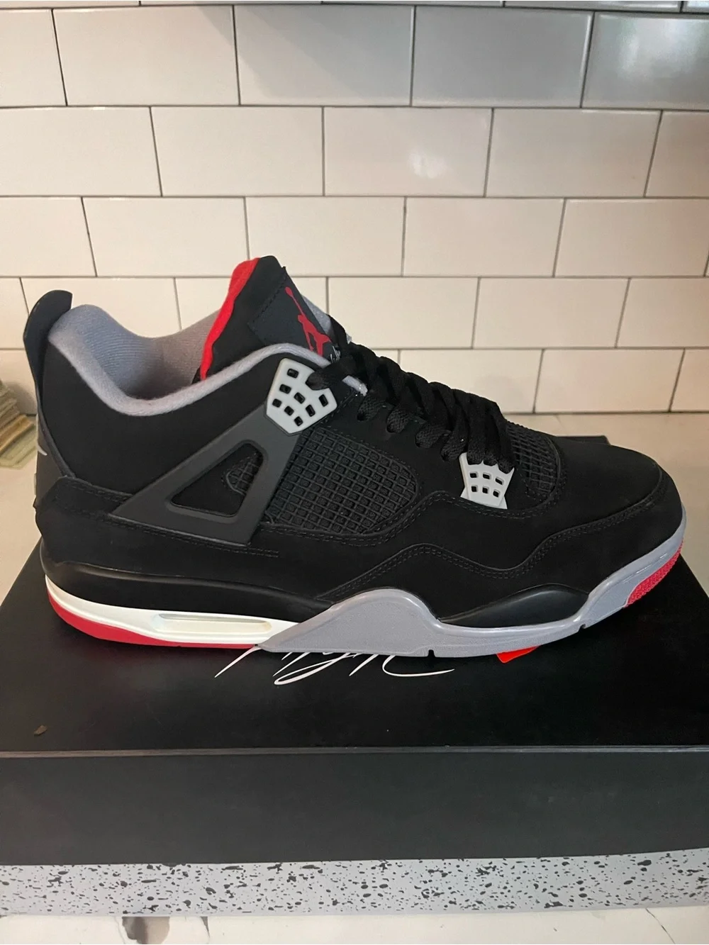 Men’s Retro 4 OG Bred Size 13.